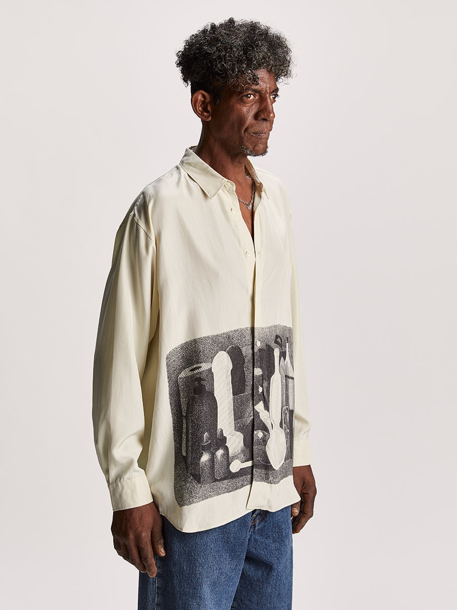 Morandi Silk Shirt White - 5