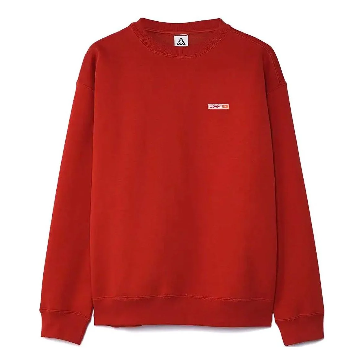 Men's Nike ACG Therma-Fit Solid Color Logo Embroidered Round Neck Long Sleeves Orange Red DM9941-671 - 1