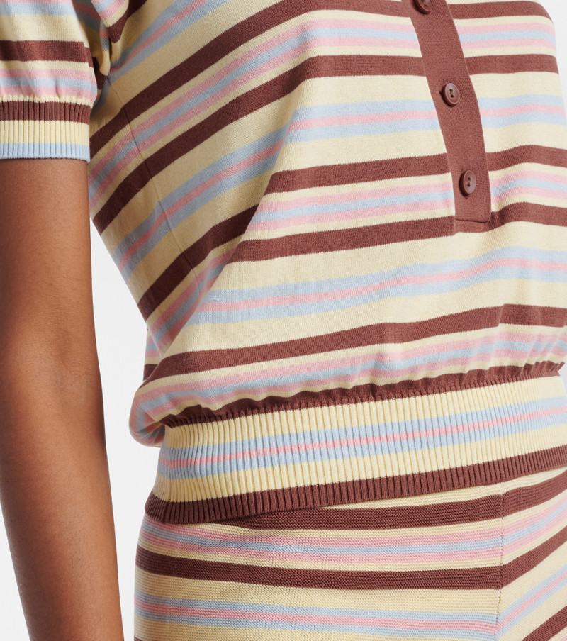 Sable striped cotton-blend polo shirt 4