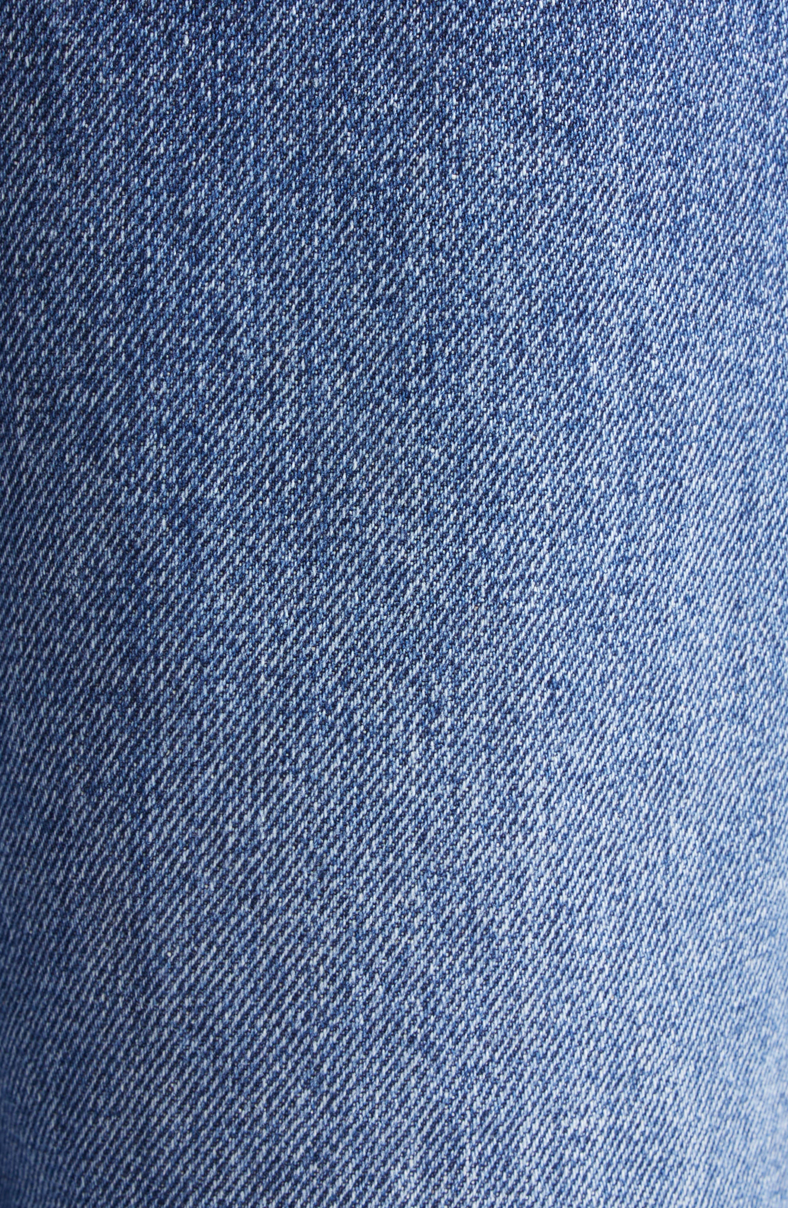 Area Crystal Chain Cutout Relaxed Jeans in Medium Blue at Nordstrom - 7