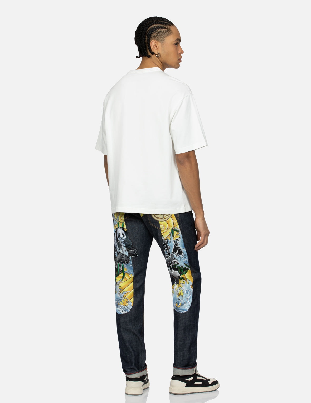 Panda Daicock Embroidery  Carrot Fit Jeans #2017 - 3