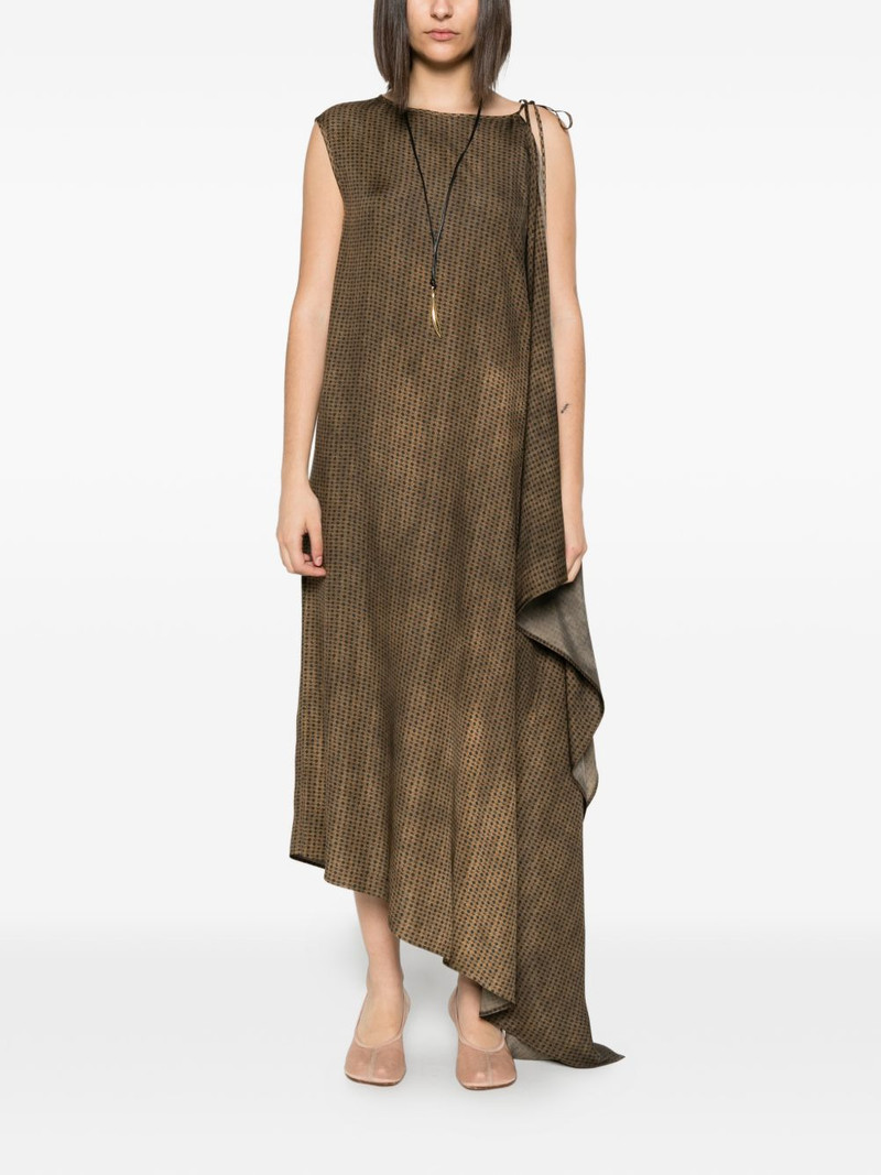geometric-print draped asymmetric dress 3