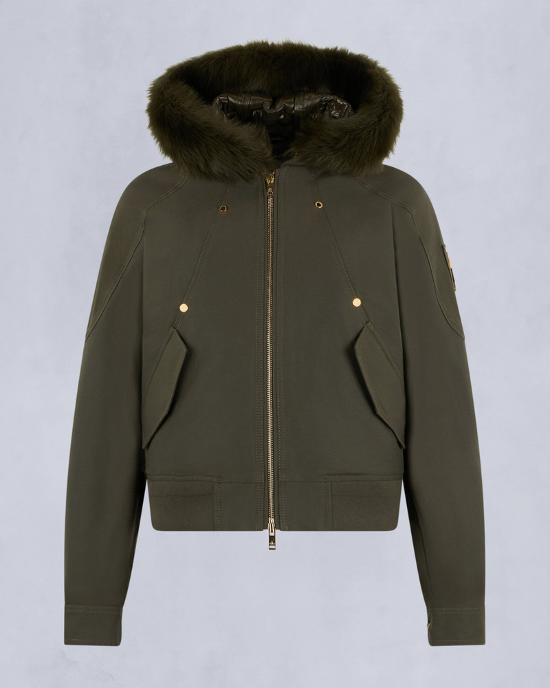 GOLD SERIES LOGAN SHEARLING TRIM BOMBER JACKET 1