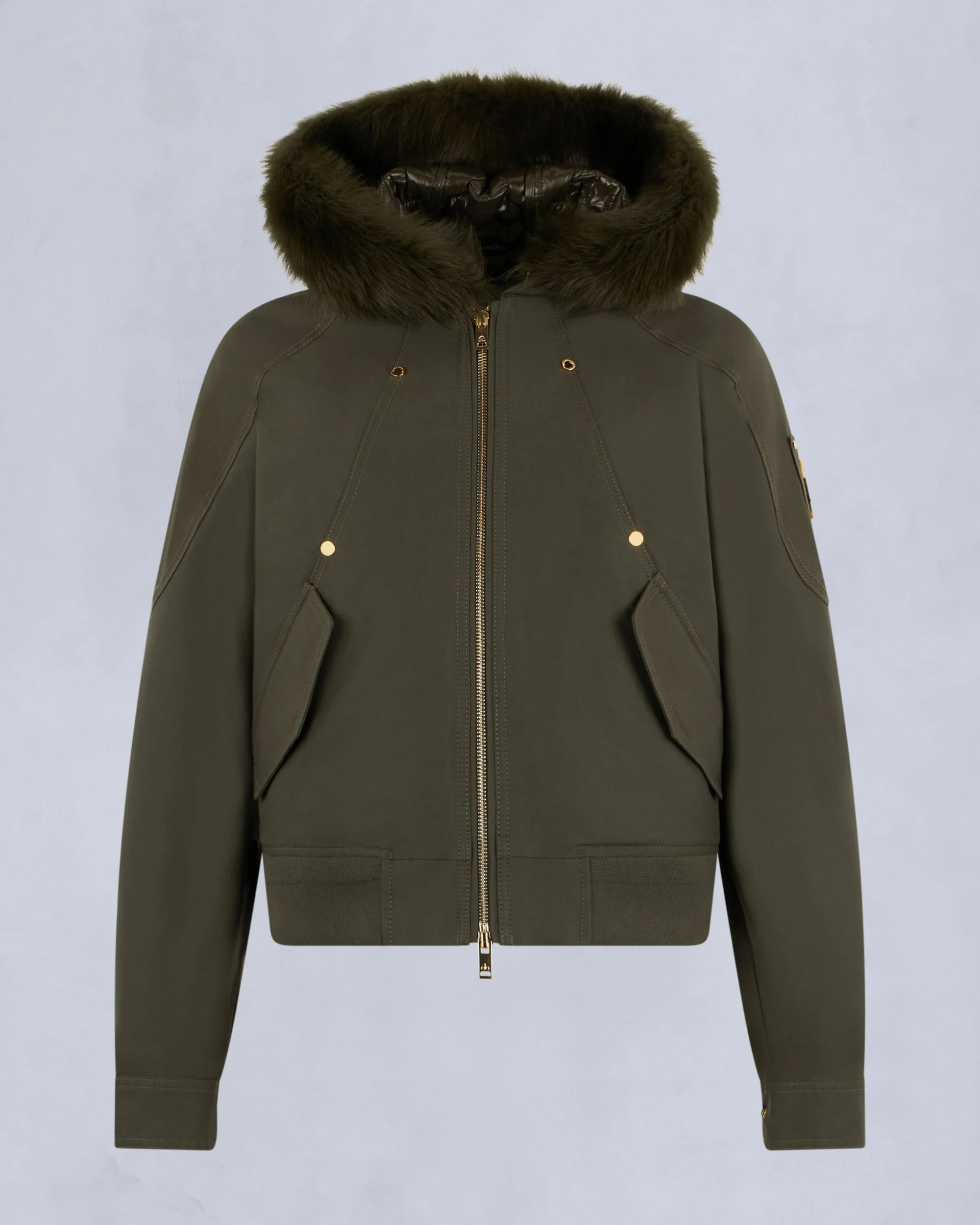 GOLD SERIES LOGAN SHEARLING TRIM BOMBER JACKET - 1