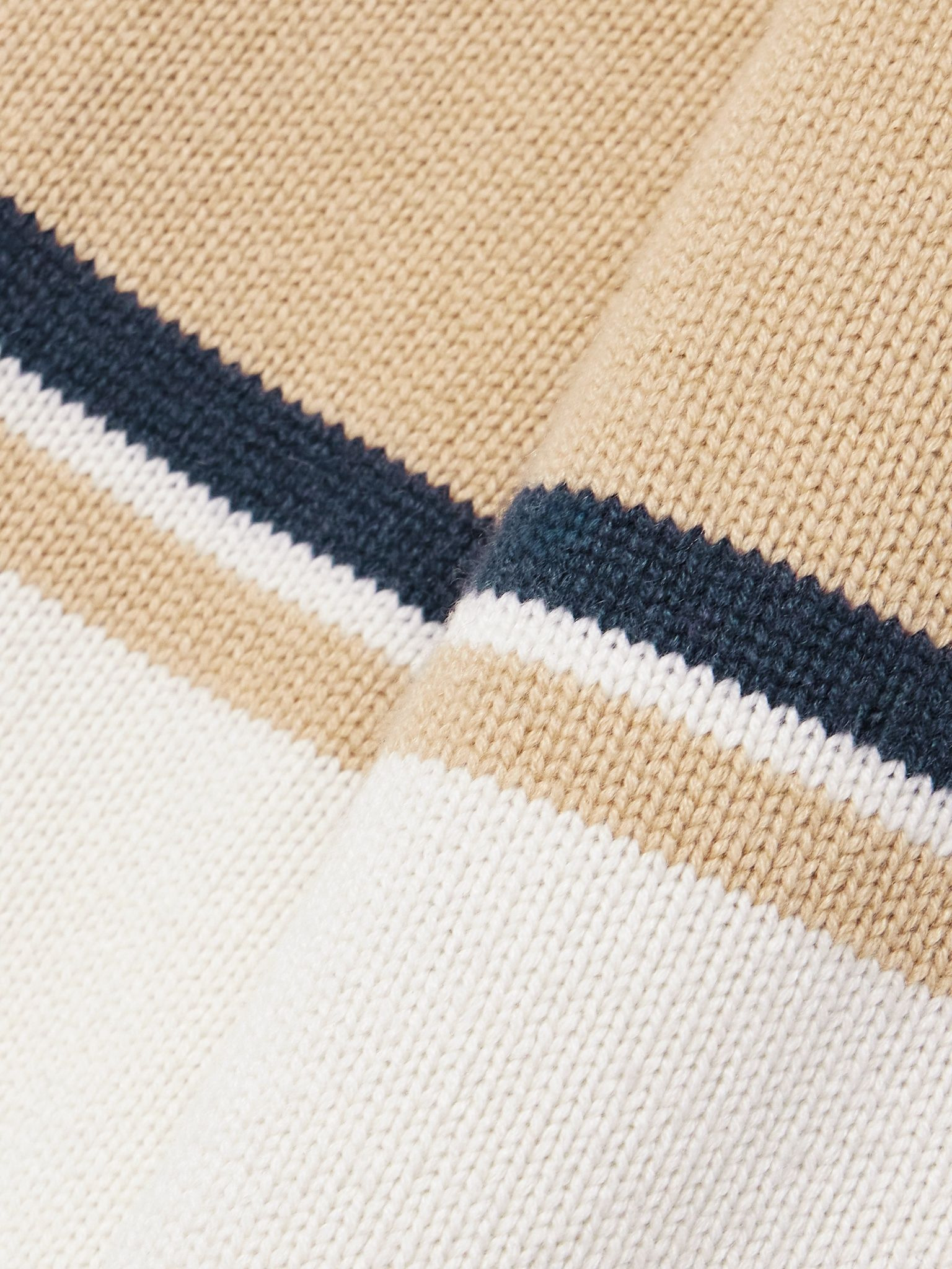 Saddle striped cashmere sweater White - 5