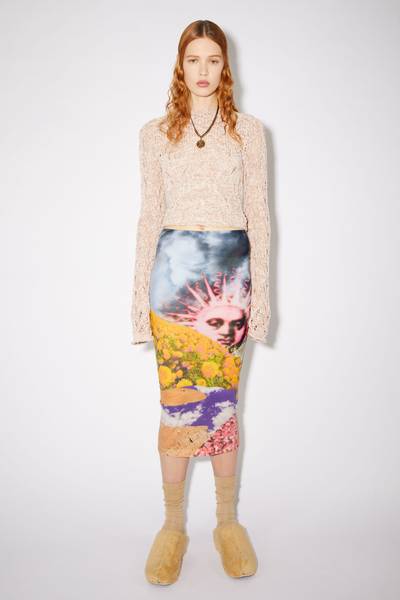 Acne Studios Printed midi skirt - Yellow/green outlook