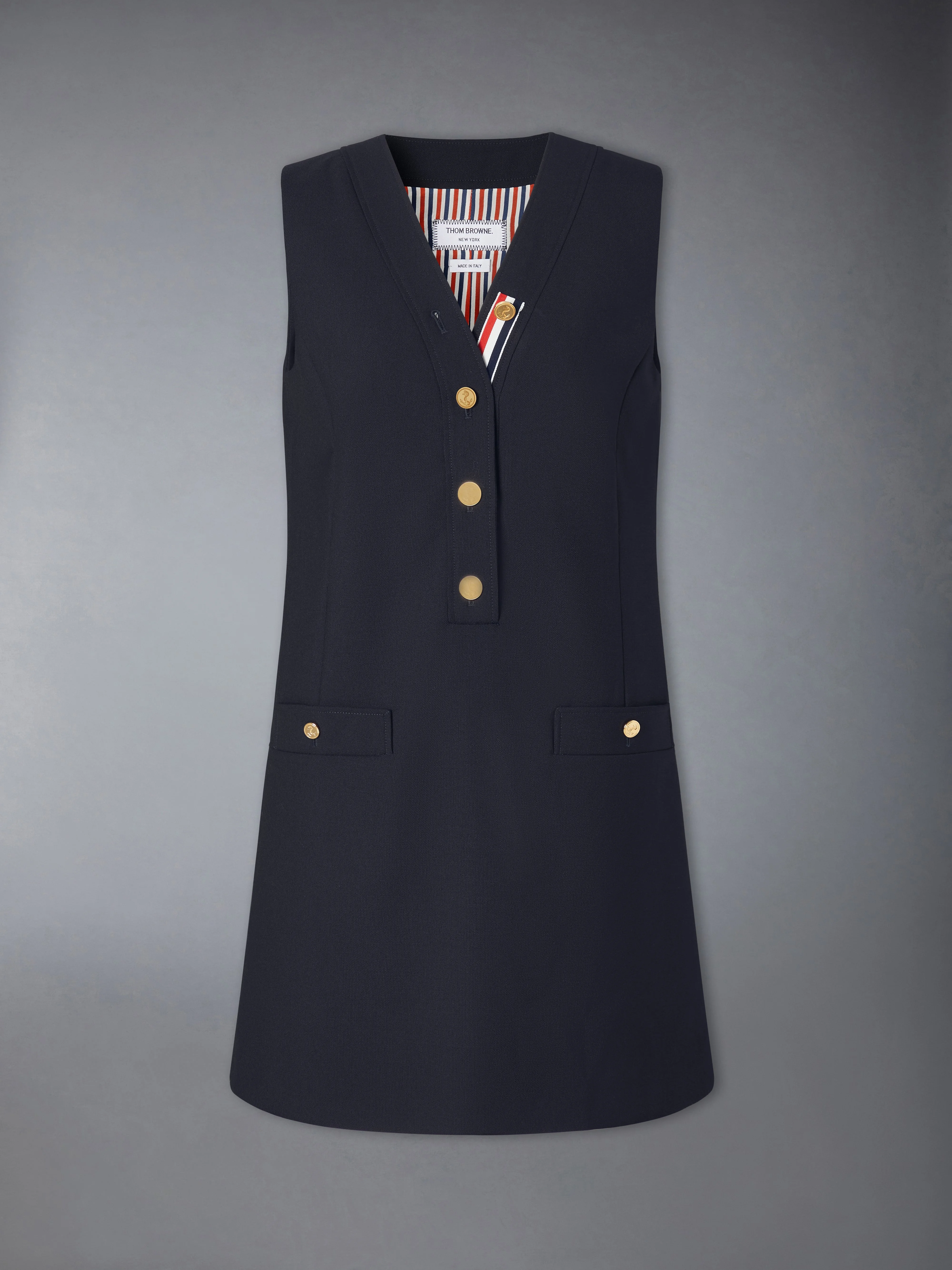 HOPSACK SUITING CARDIGAN DRESS - 1