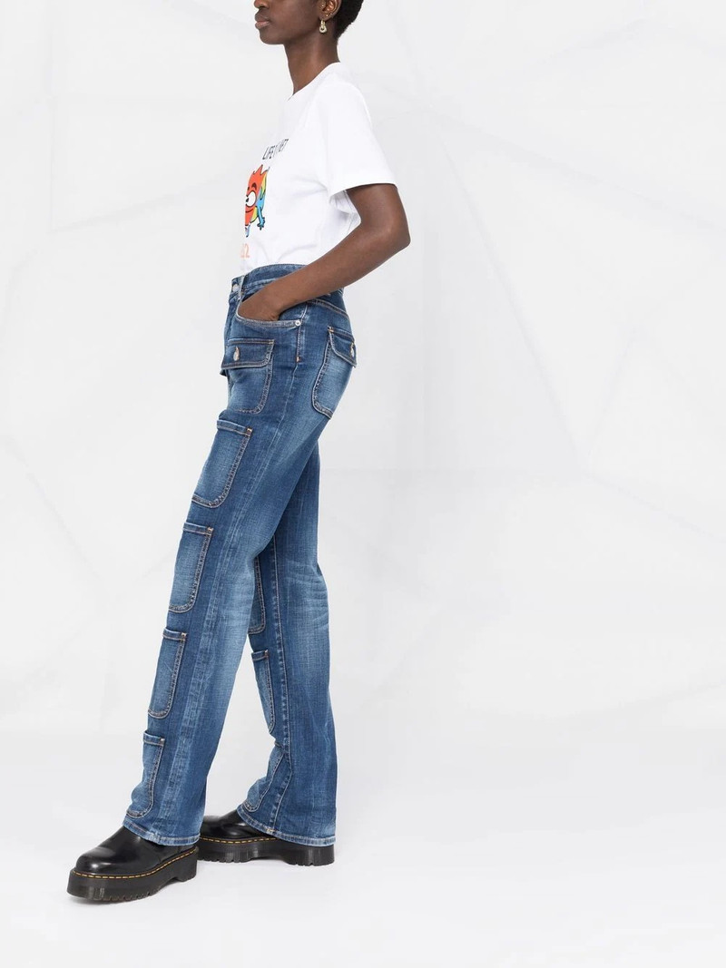 multi-pocket high-waisted jeans 6