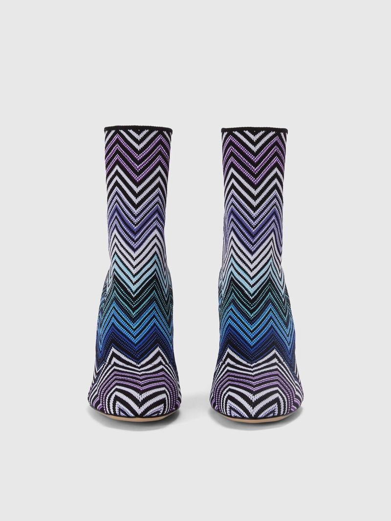 Ankle boots in zig zag fabric with culture heel 3