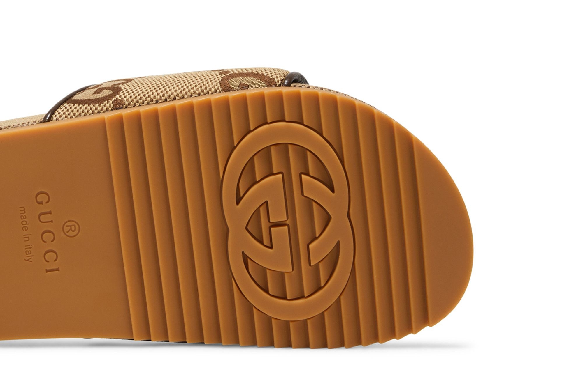 Gucci GG Canvas Slide Sandal 'Camel Monogram' - 5