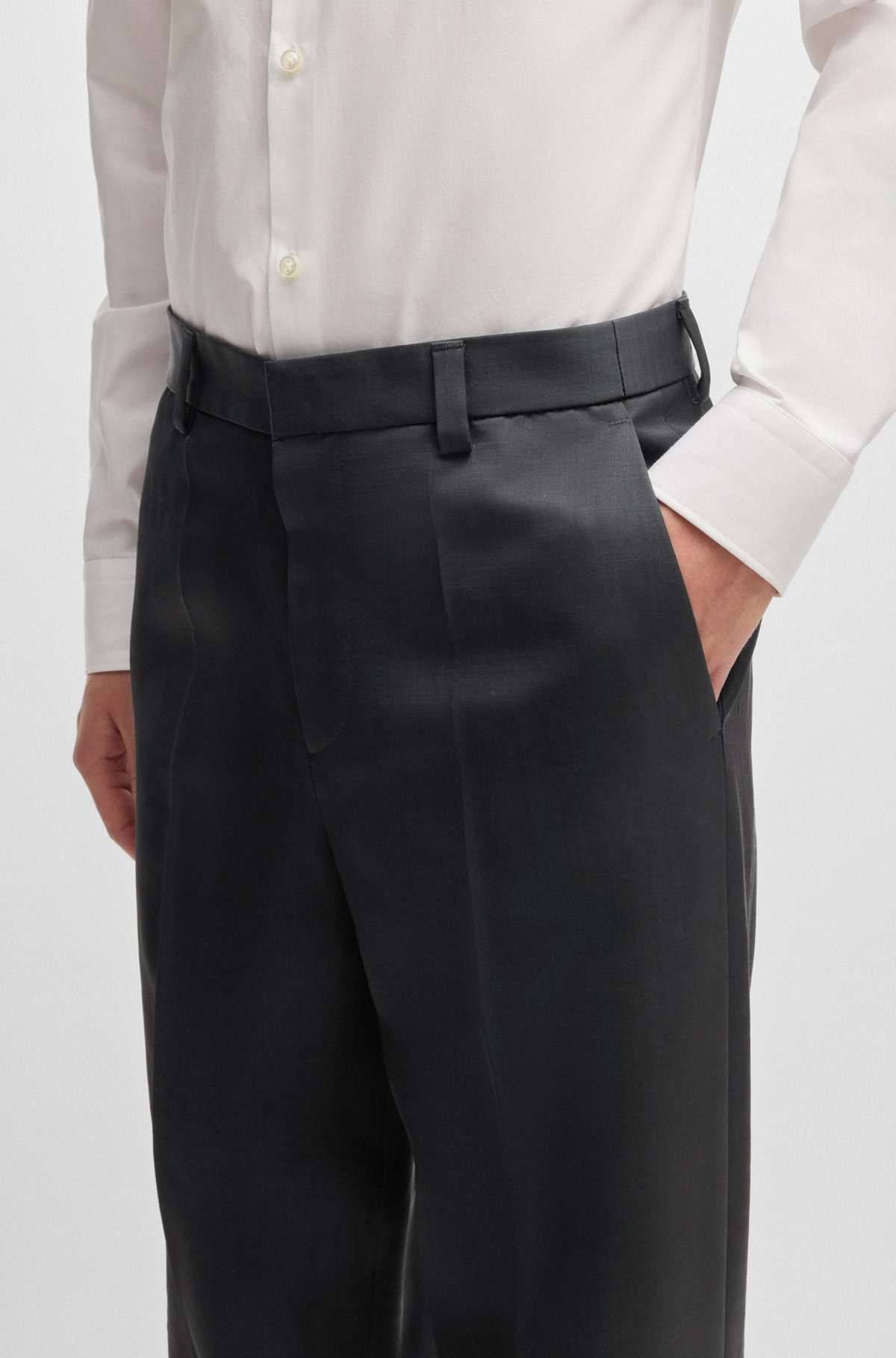 HUGO FORWARD SLIM-FIT TROUSERS IN WOOL-BLEND TWILL - 5