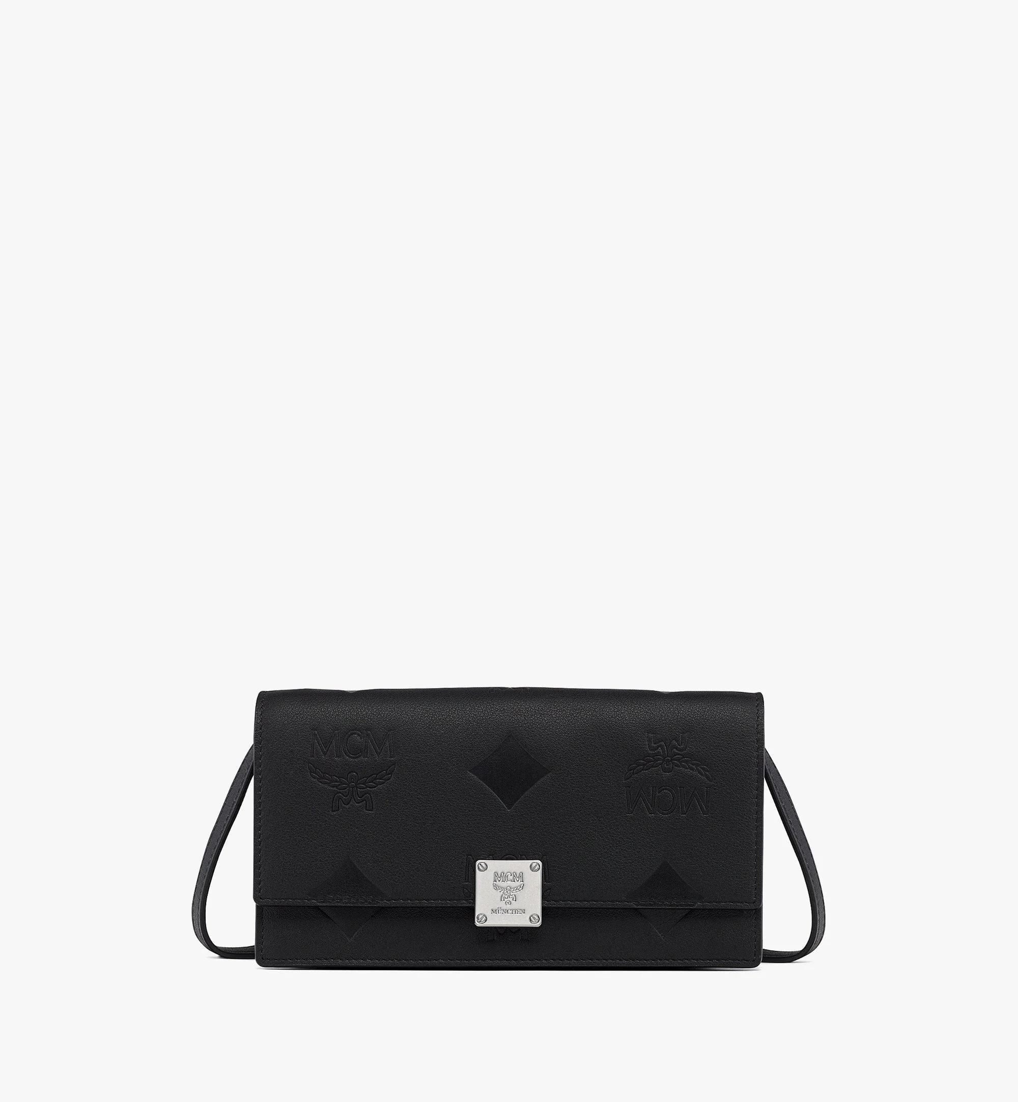 Aren Chain Wallet in Embossed Monogram Leather - 1