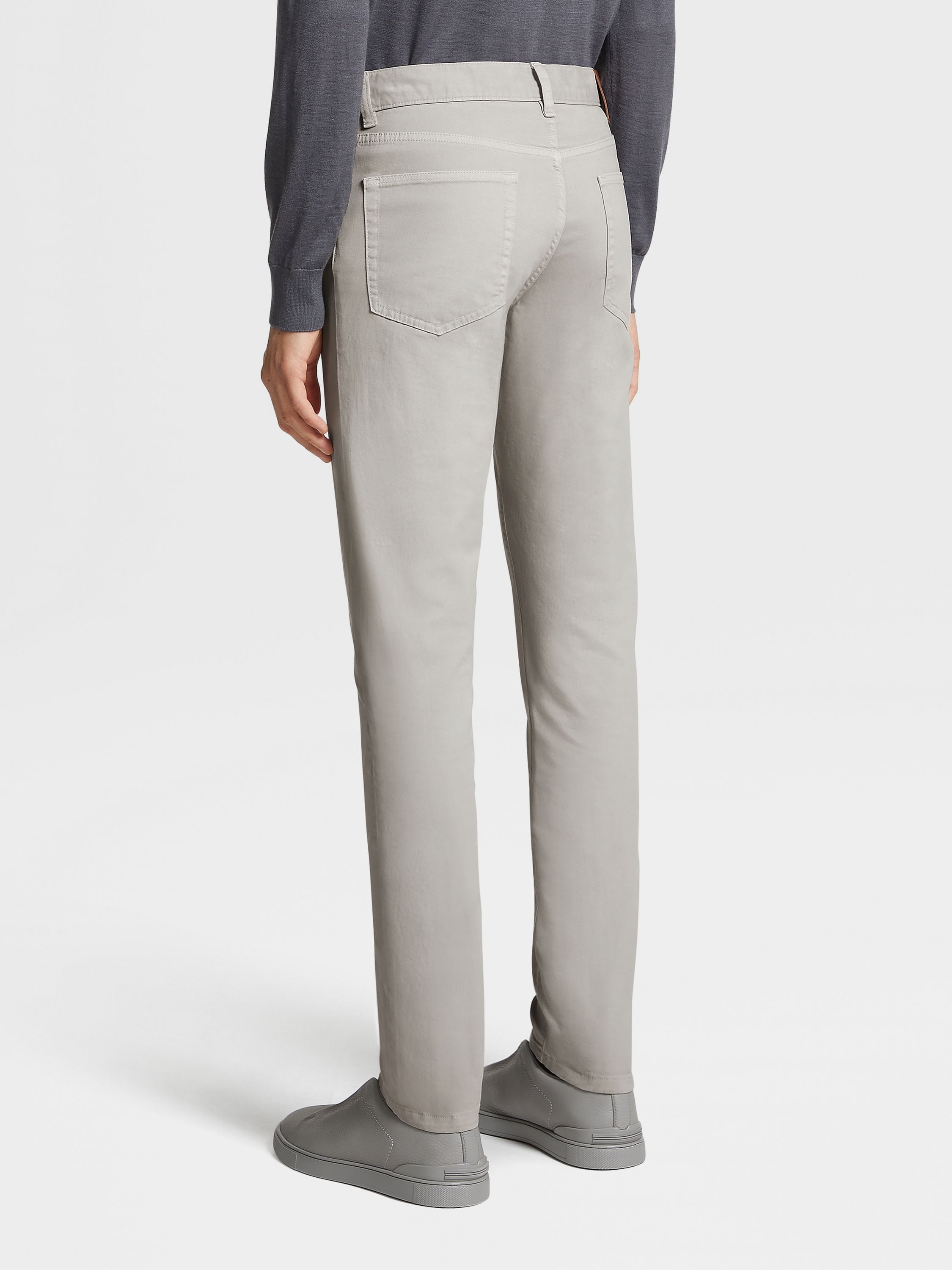 GREY STRETCH COTTON JEANS - 3