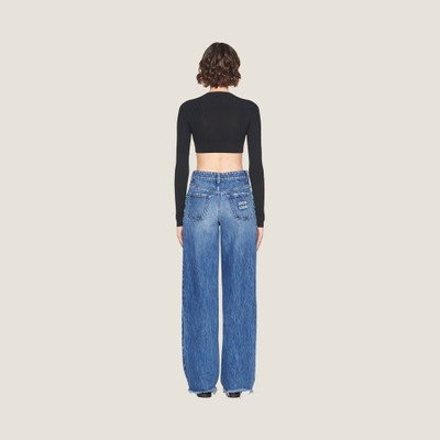Miu Miu Embroidered five-pocket jeans outlook