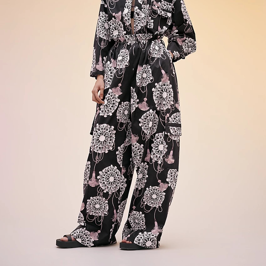 "Cliquetis Aquarelle" wide pants with elastic waist - 4