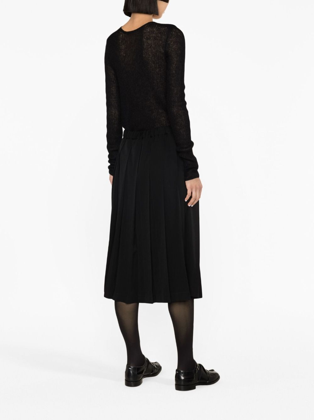 pleated wool midi skirt - 3