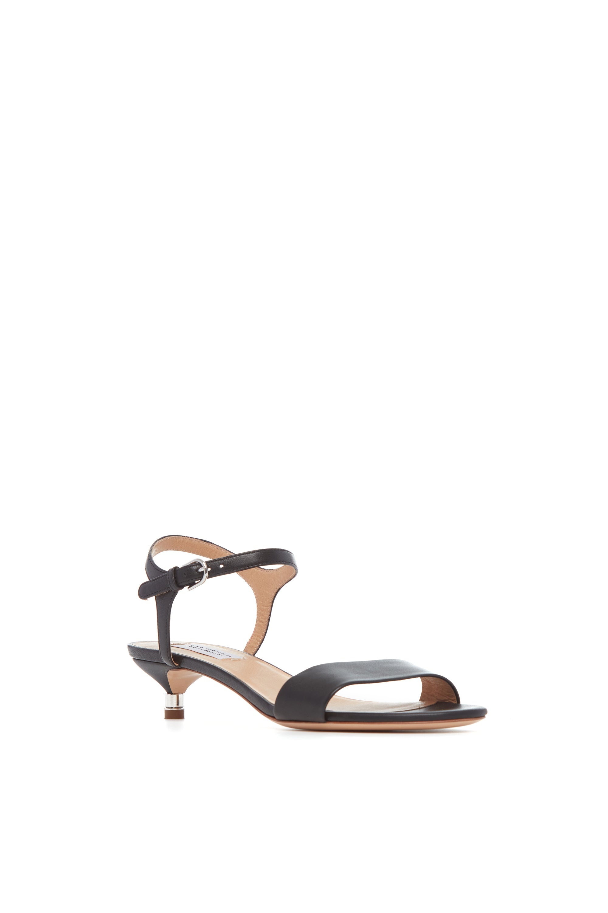 Soraya Kitten Heel in Black Leather - 2