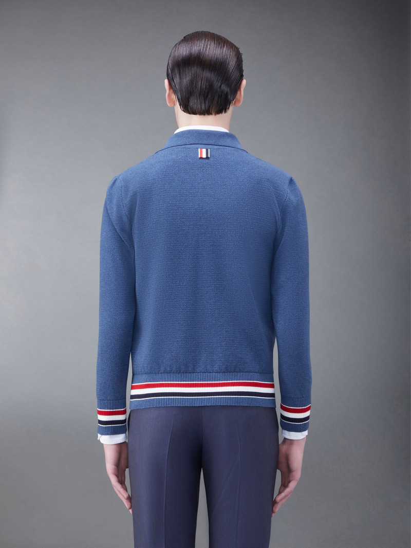 Thom Browne Textured Cotton Stripe Bomber Jacket outlook