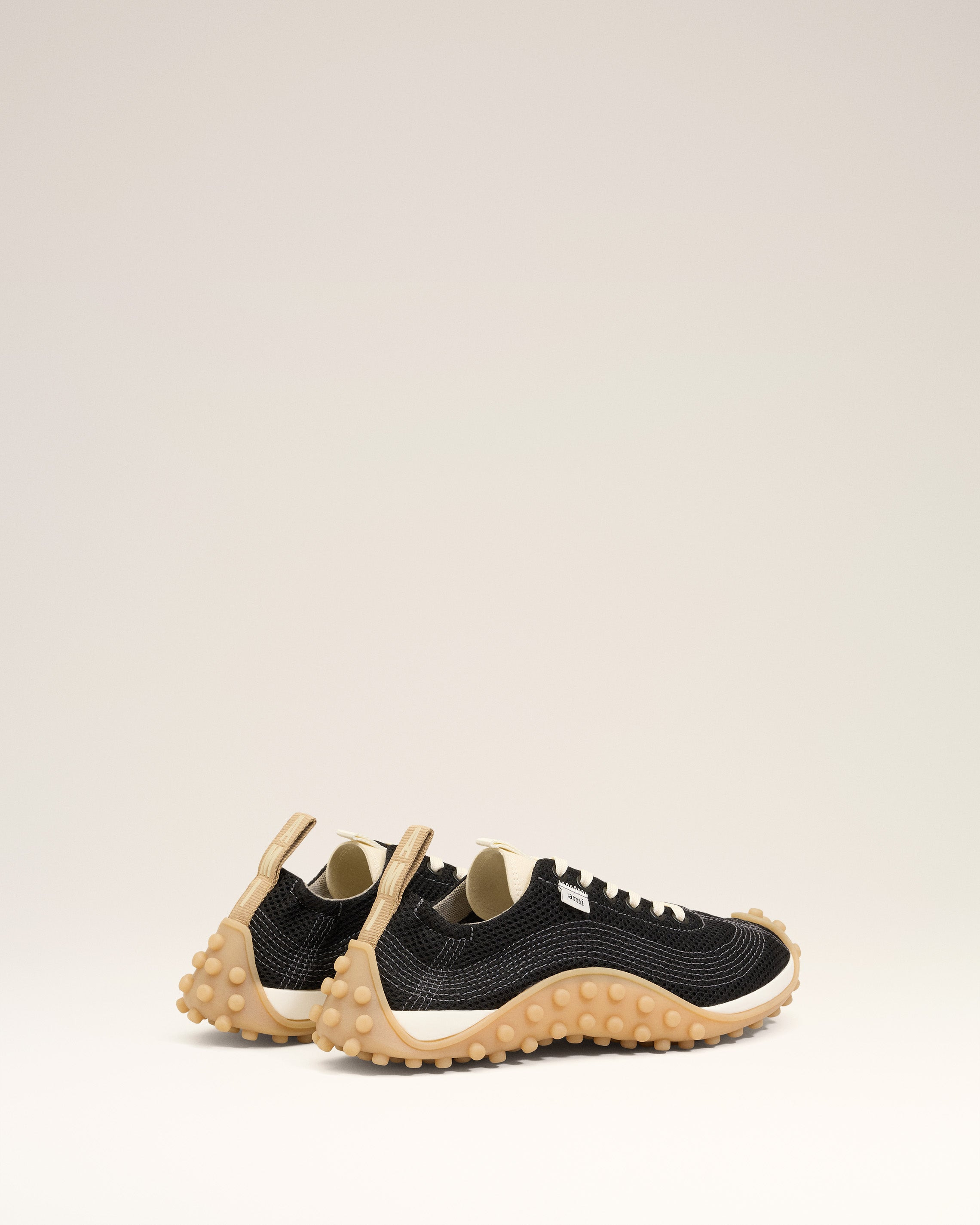 BLACK MESH LOW TOP MIRAGE SNEAKERS - 4