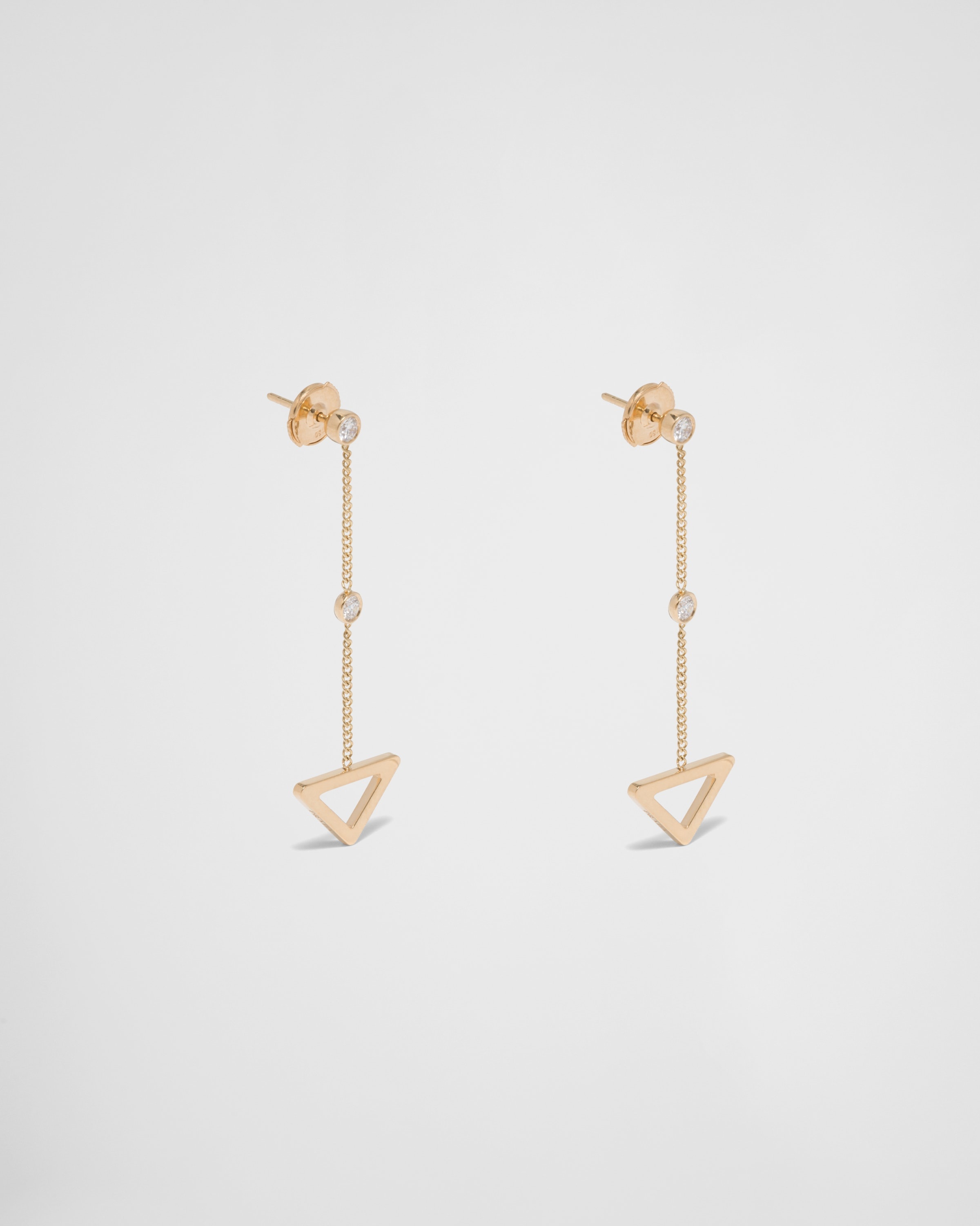 Eternal Gold cut-out drop earrings in yellow gold with diamonds - 3