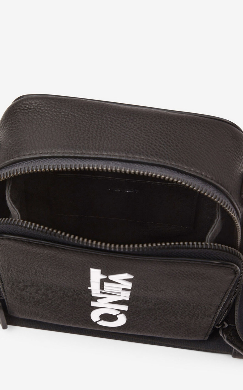 KENZO Logo leather bag with strap 3