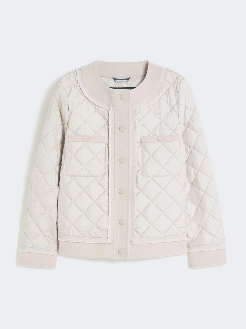 FERRO Padded cropped jacket in water-repellent canvas - SAND 1