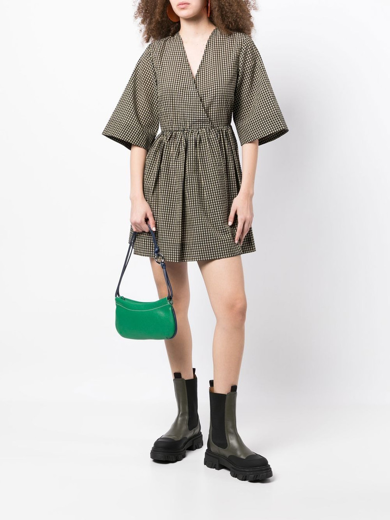 GANNI gingham-print seersucker minidress outlook