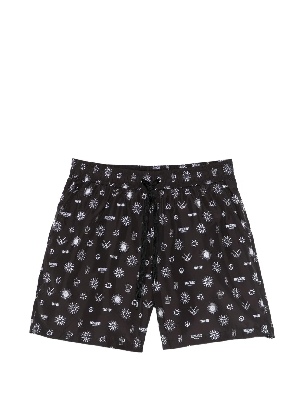 drawstring print swim shorts - 1