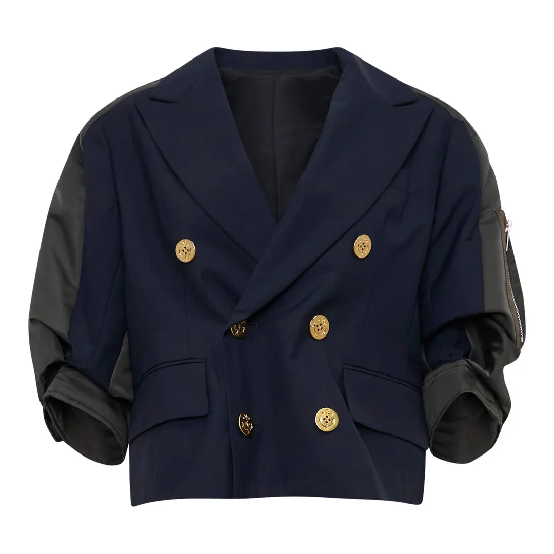Nylon Twill Suiting Hybrid Jacket - 1