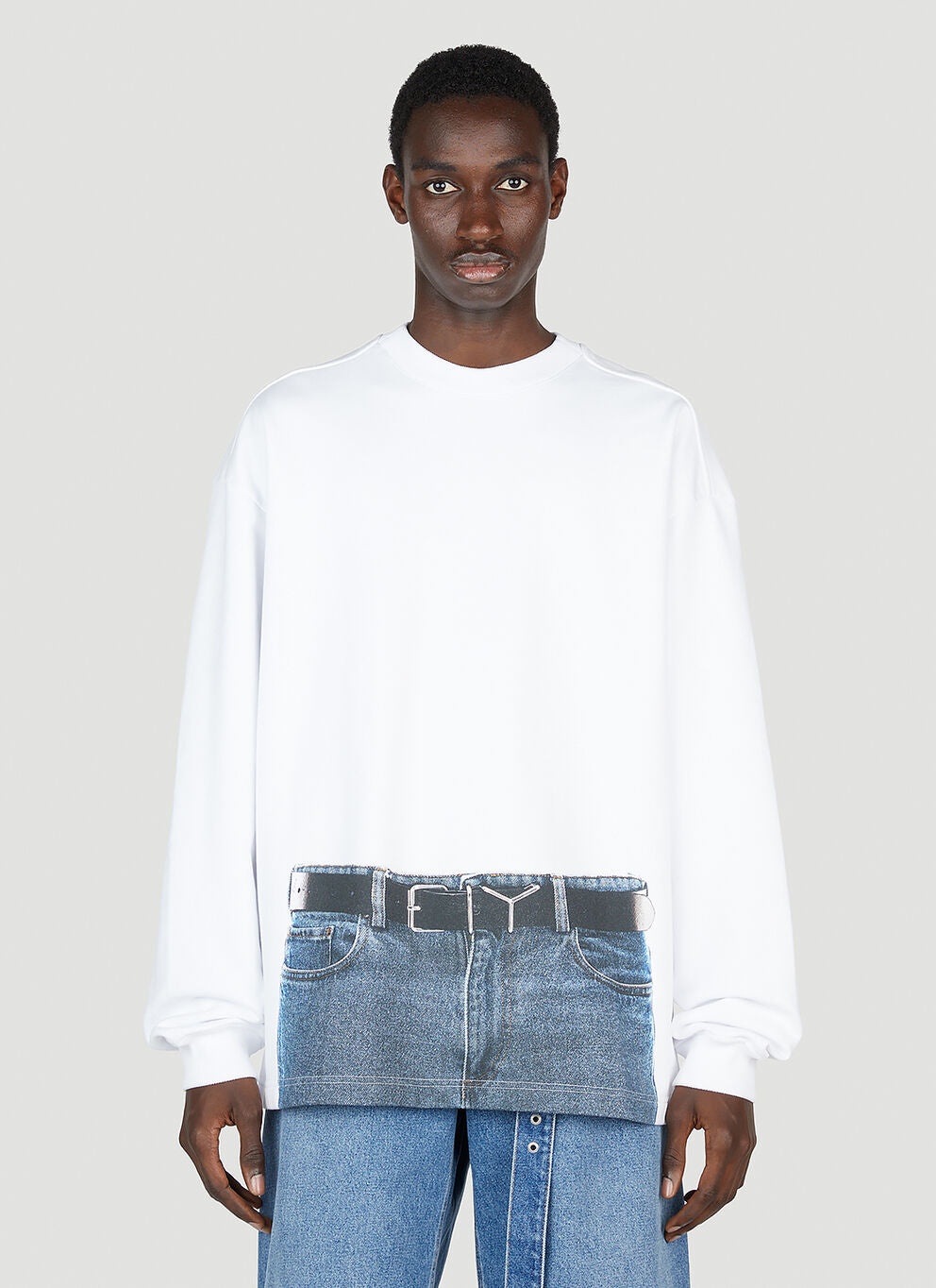 Y/Project X Jean Paul Gaultier Men Trompe L'oeil Cable Knit Top 