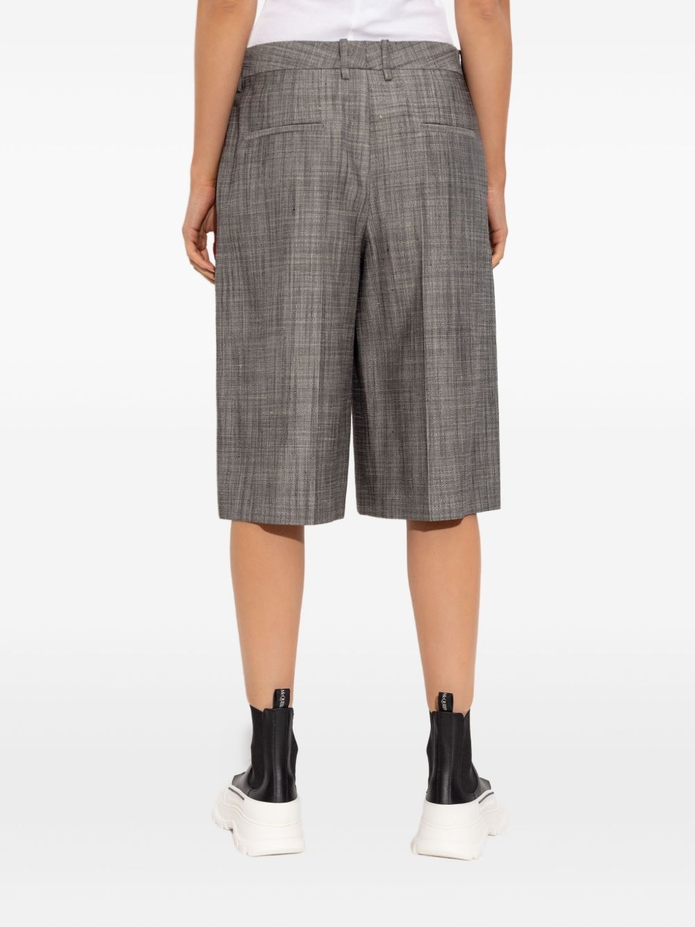 pleated silk shorts - 4
