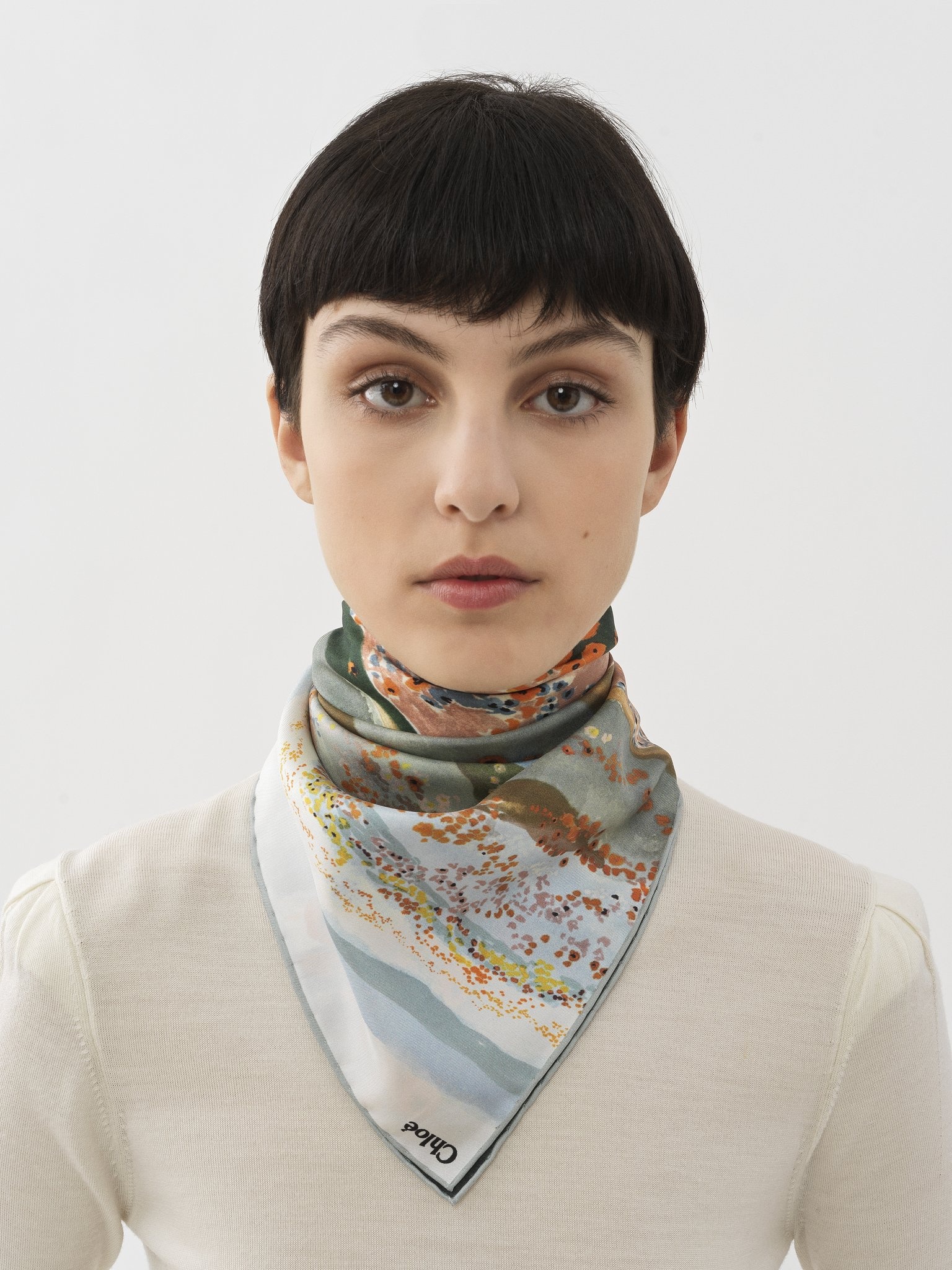 PRINTED SQUARE SCARF - 1