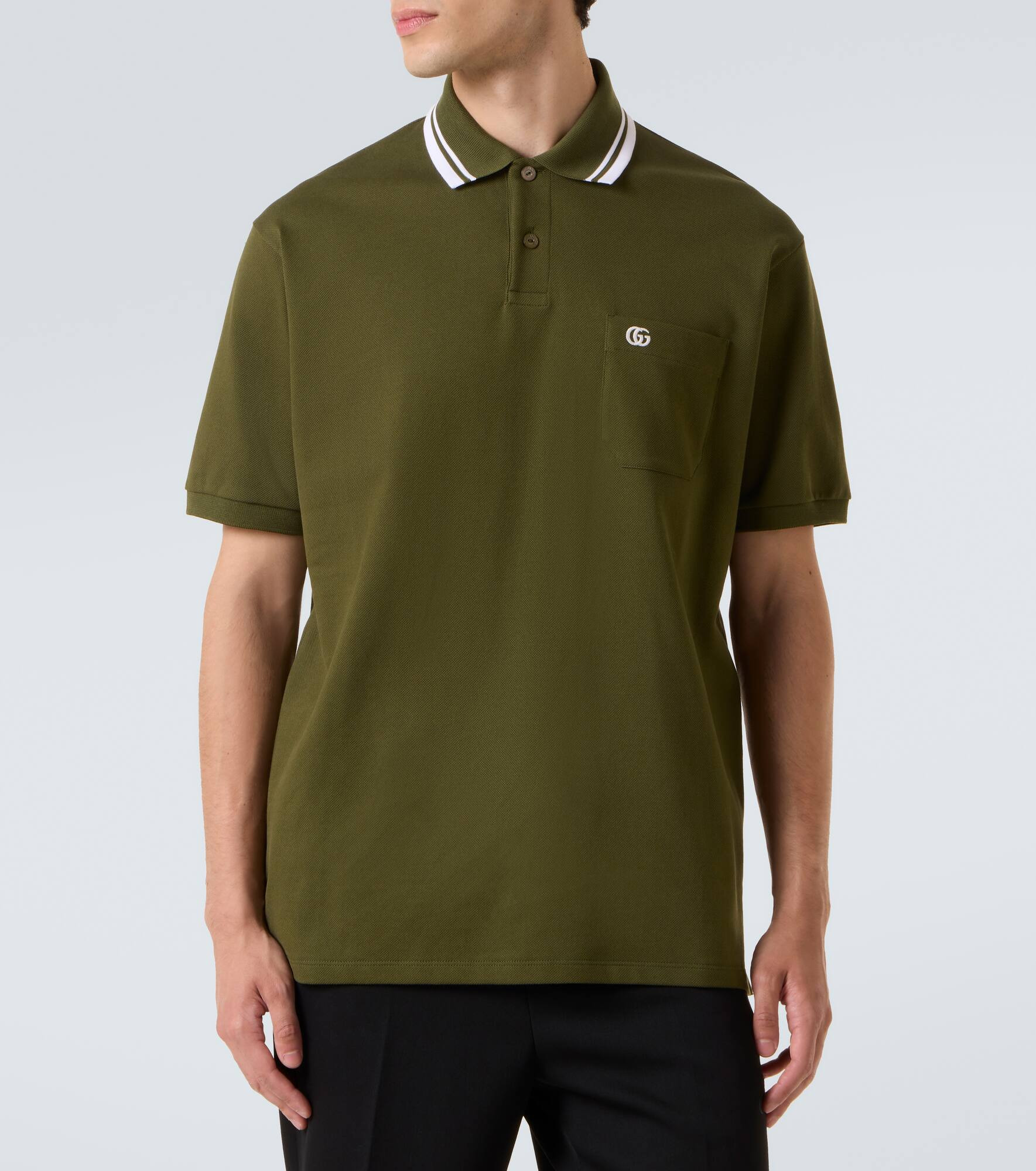 Double G cotton-blend piqué polo shirt - 3