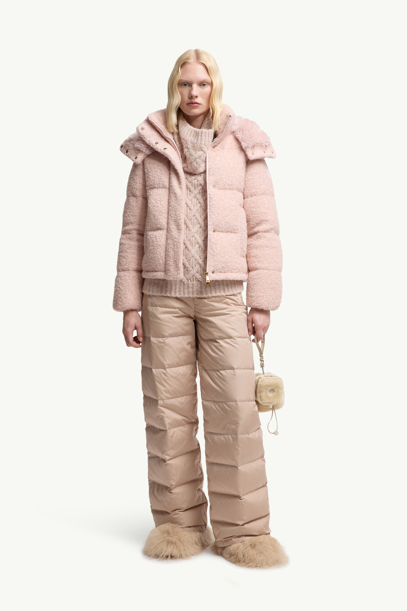 Moncler Virieu Bouclé Hooded Short Down Jacket outlook