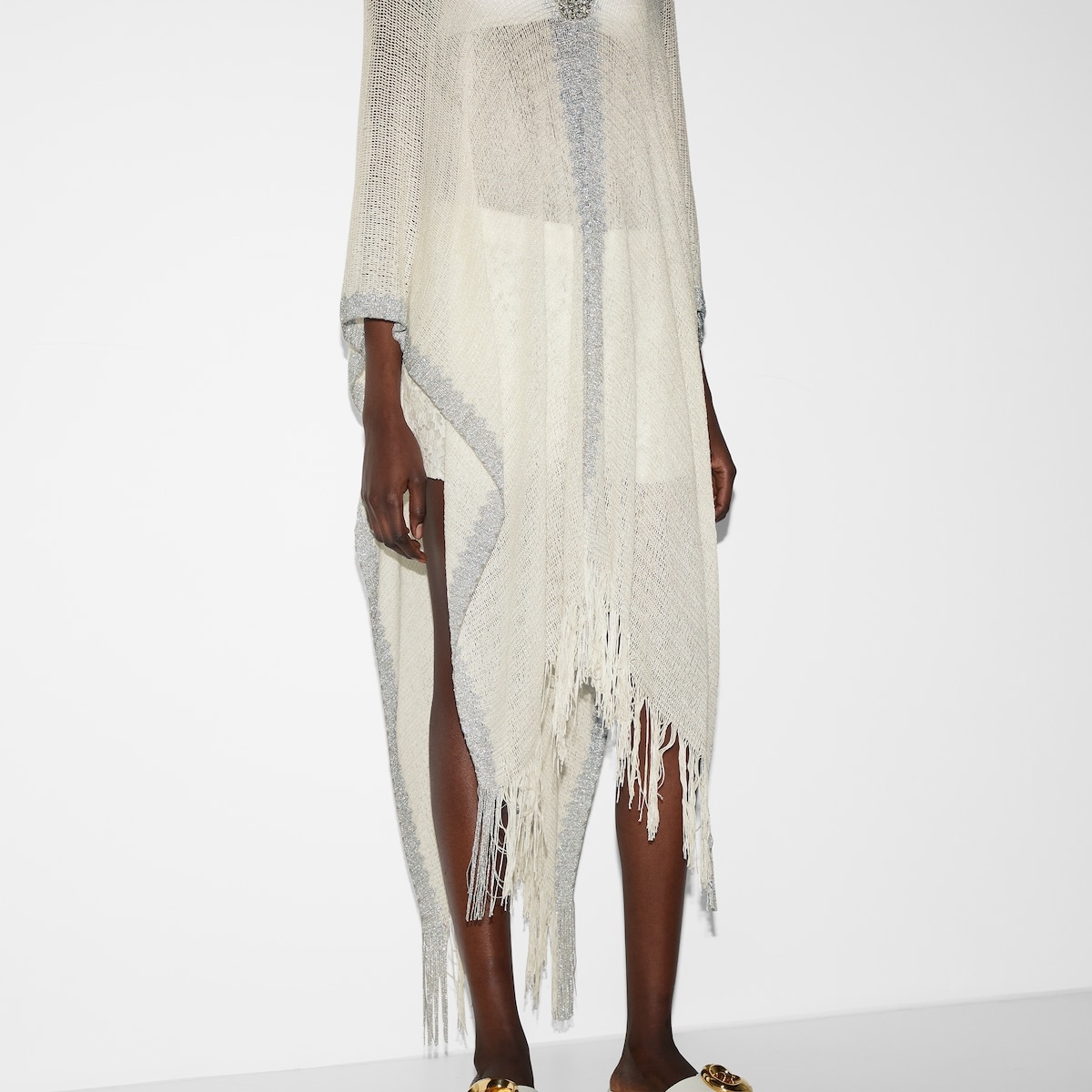 Lamé and viscose dress with Double G - 5