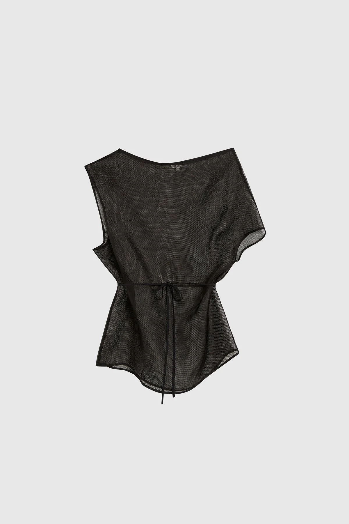 Silk Mesh Mini Dress - Black - 1