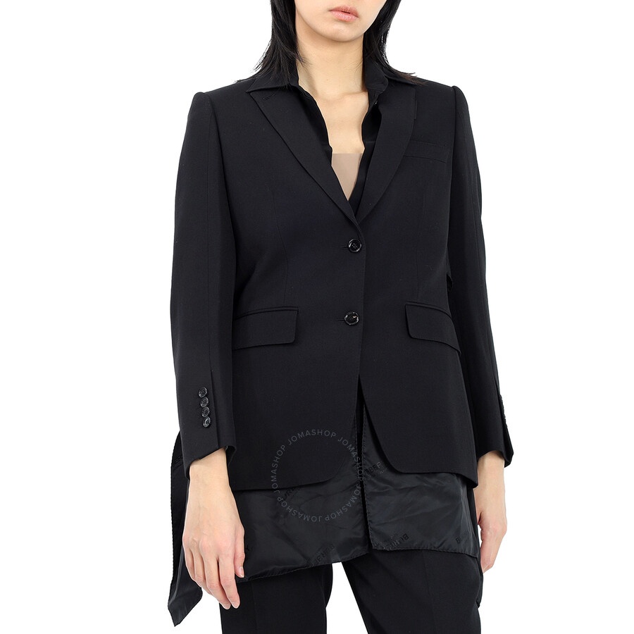 Open Box - Burberry Black Wool Logo Panel Detail Tailored Jacket, Brand Size 6 (US Size 4) - 3
