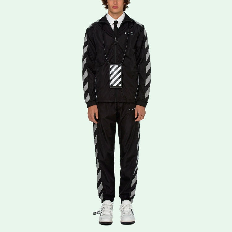 Off-White SS21 Side Sleeve Stripe Training Jacket Black OMBD022R21FAB0011006 - 2