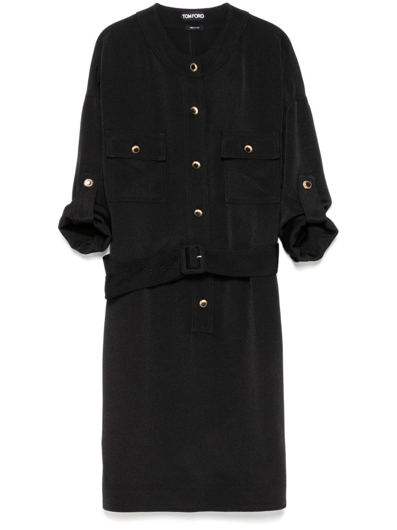 textured belted mini shirt dress 1
