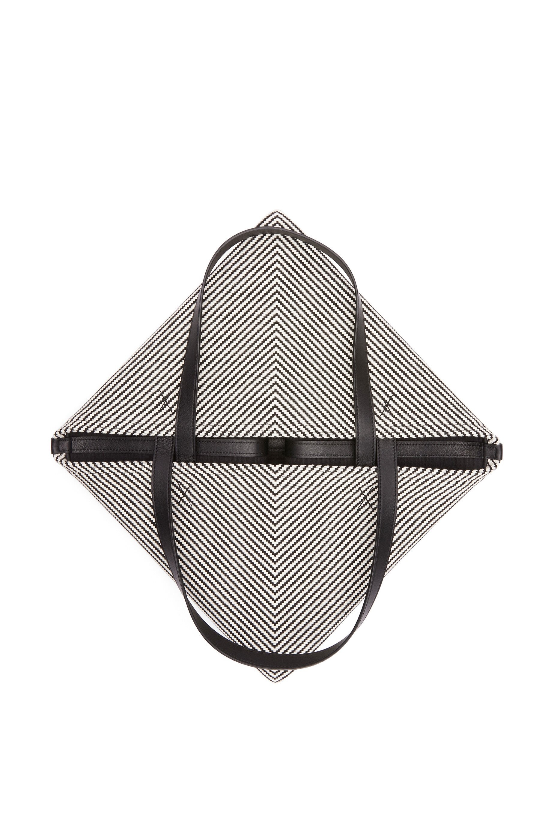 XL Puzzle Fold tote in canvas jacquard and calfskin - 6