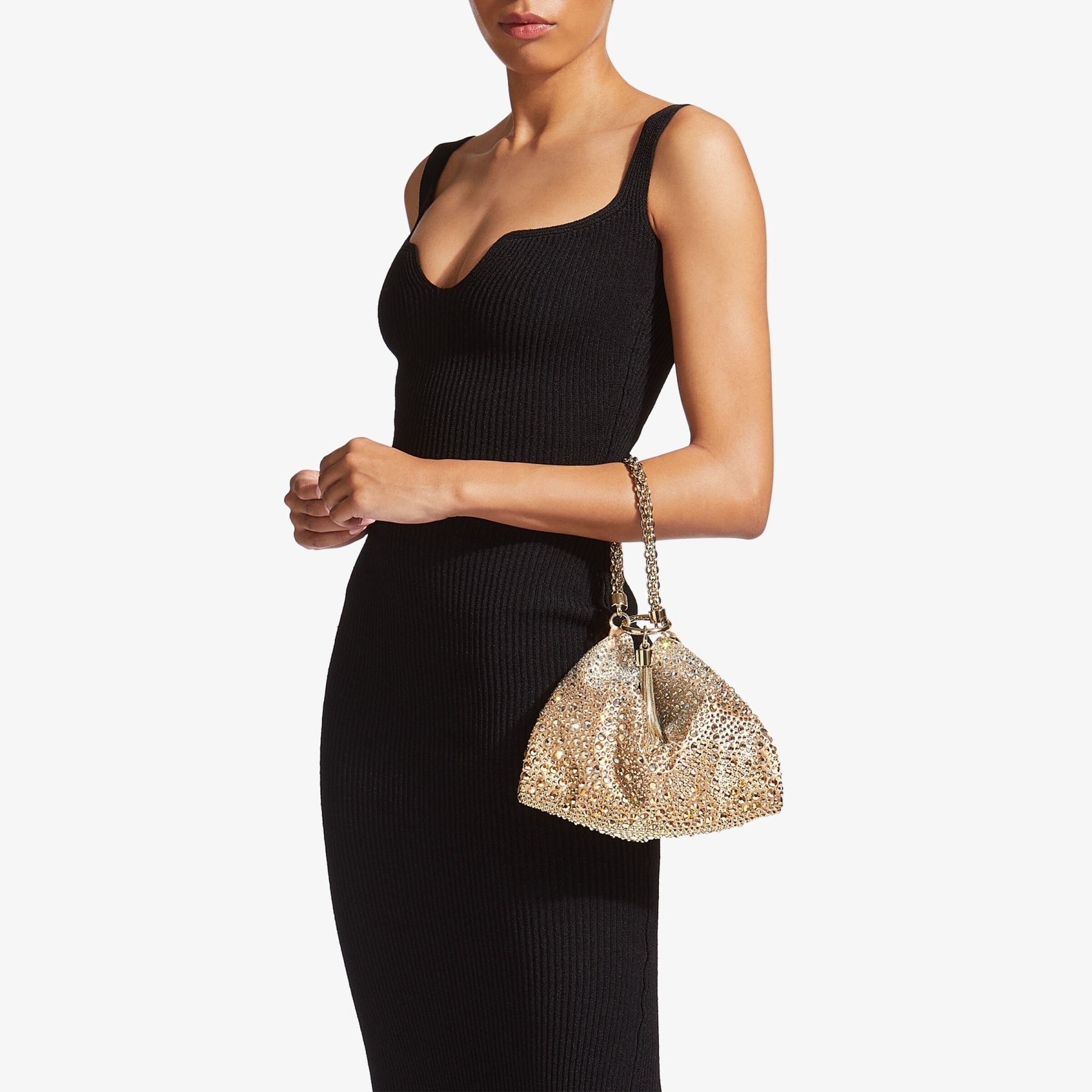 Callie
Gold Satin Bag with Dégradé Crystals - 3