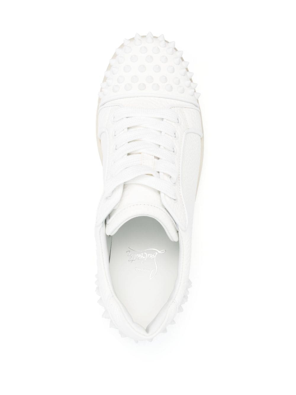 spike-stud lace-up sneakers - 4