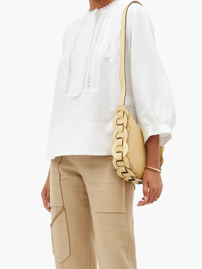 Chloé Ruffled-placket linen-blend top outlook