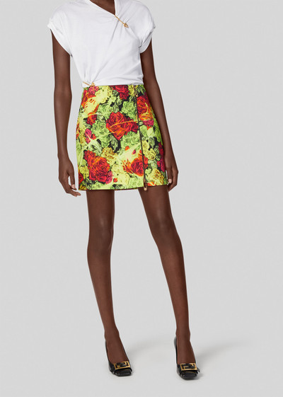 VERSACE Tie-Dye Roses Print Mini Skirt outlook