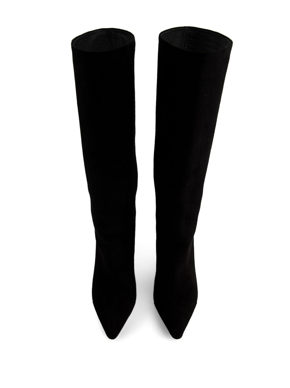 pearl-heel suede boots - 4