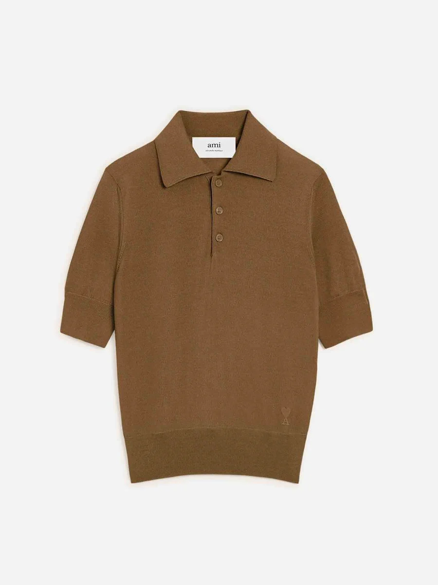 AMI Paris Wool Knit Polo - 1