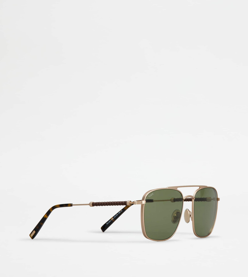 SUNGLASSES WITH TEMPLES IN LEATHER - PINK 3