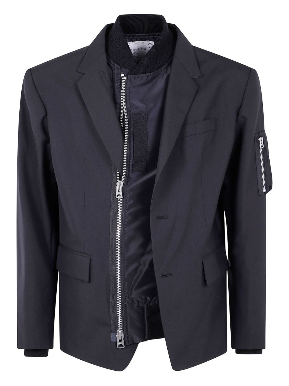 zip-detail two-button jacket - 3