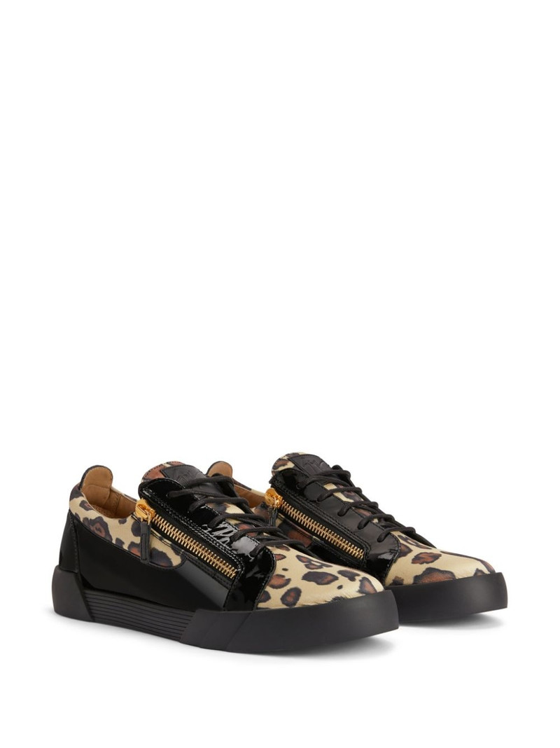 Giuseppe Zanotti Frankie leopard-print sneakers outlook