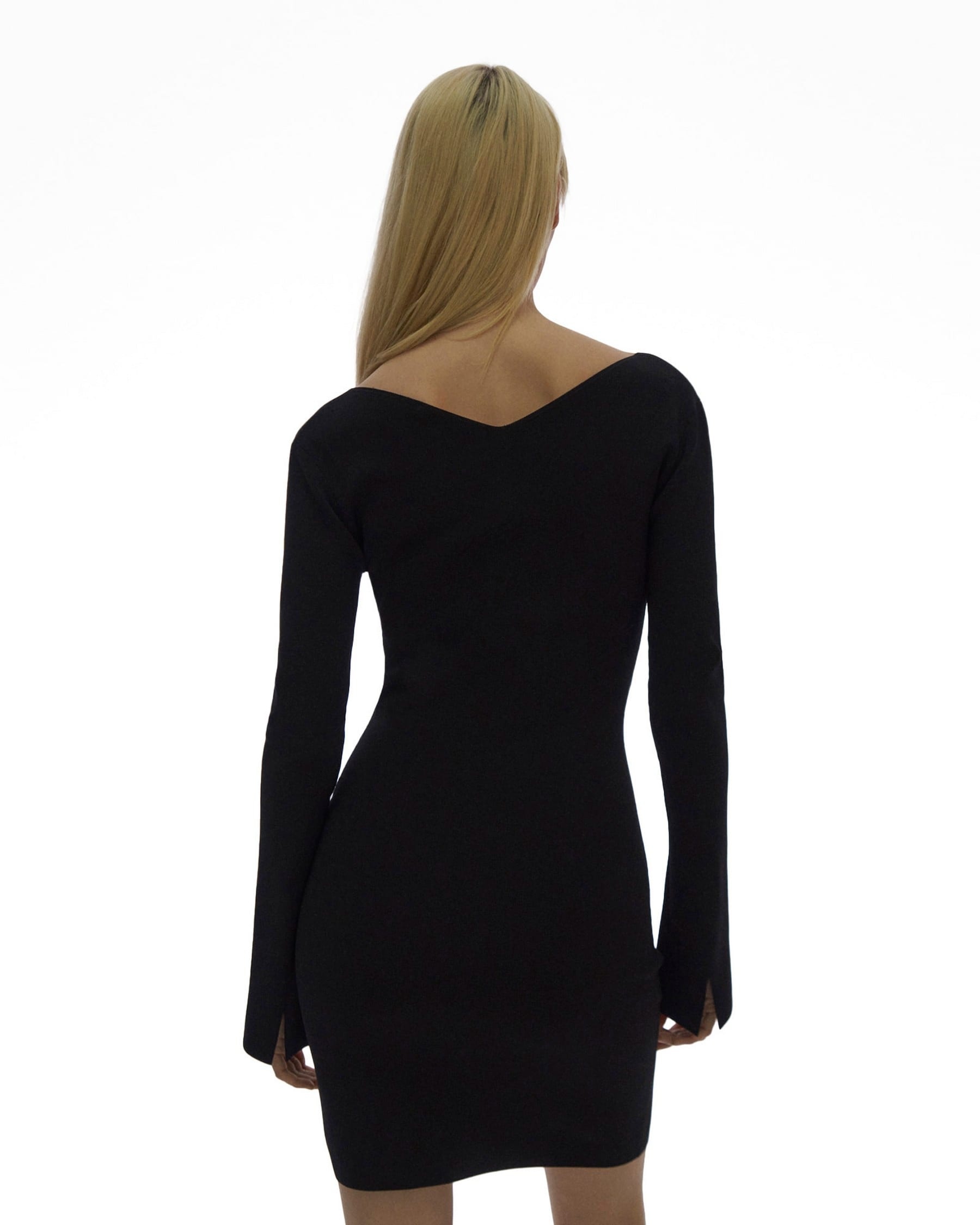 SLIT KNIT MINI DRESS - 4